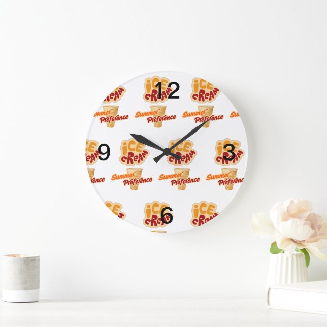 Reloj Redondo Grande preferencia de verano por los helados (Hogar)