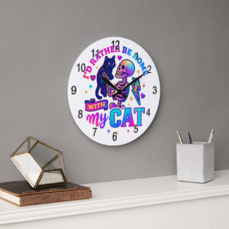 Reloj Redondo Grande Preferiría Estar En Casa...