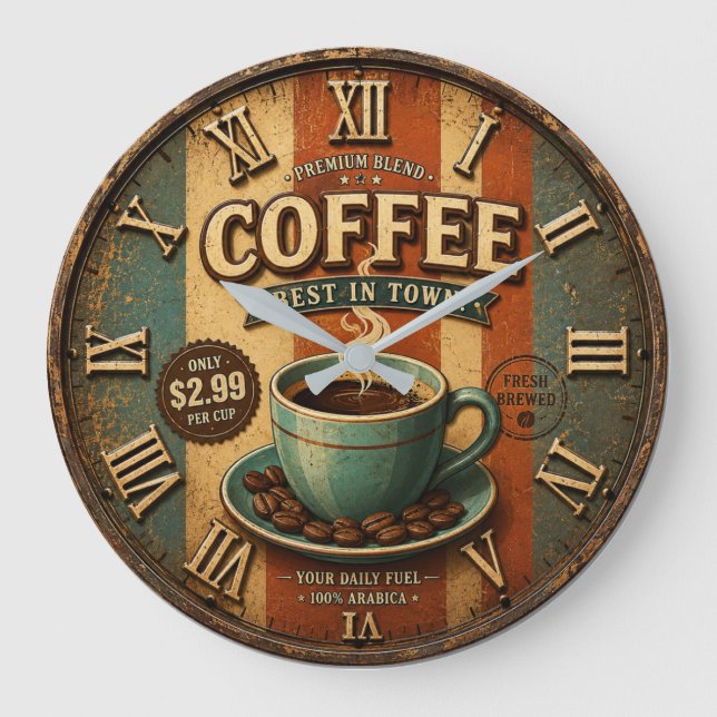 Reloj Redondo Grande Premium Blend Coffee (Anverso)
