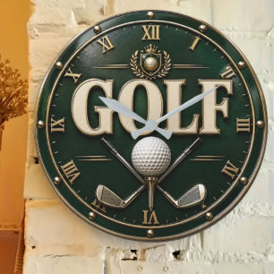 Reloj Redondo Grande Premium Golf Lover Golfer Gift Country Club Home