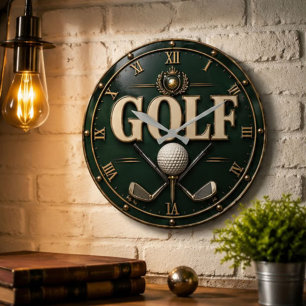 Reloj Redondo Grande Premium Golf Lover Golfer Gift Country Club Home