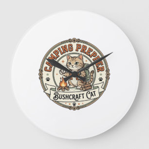 Reloj Redondo Grande Preparador de Camping Bushcraft Gato Preparador de