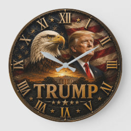 Reloj Redondo Grande President Donald Trump Patriotic Bald Eagle
