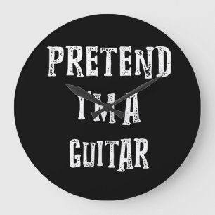Reloj Redondo Grande Pretende que soy una pareja de guitarra