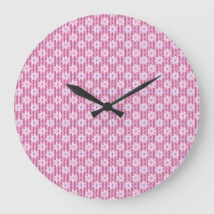 Reloj Redondo Grande Pretty Pink Floral Pattern