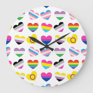 Reloj Redondo Grande Pride Hearts Wall Clock