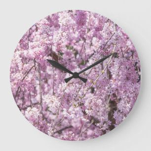 Reloj Redondo Grande Primavera de flores de cerezo