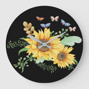 Reloj Redondo Grande primavera de girasol