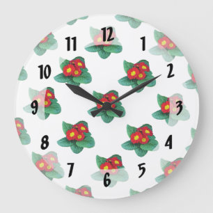 Reloj Redondo Grande Primaveras Rojas
