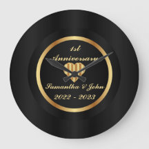 Primer Aniversario Boda Del Negro Y Oro minimalist