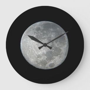 Reloj Redondo Grande Primer plano de luna llena en el cielo nocturno. F