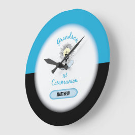 Reloj Redondo Grande Primera Comunión del nieto, Taza Azul