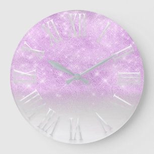 Reloj Redondo Grande Princesa blanca de la chispa del efecto brillante