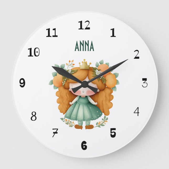 Reloj Redondo Grande Princesa con naranjas y flores (Anverso)