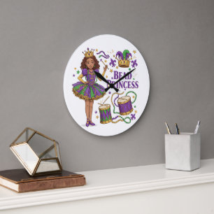 Reloj Redondo Grande Princesa de las cuentas - Mardi Gras