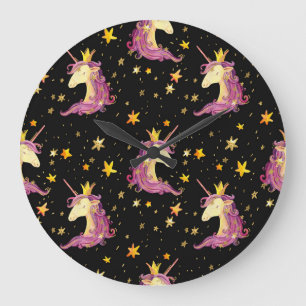Reloj Redondo Grande Princesa de Unicornio: cuento de hadas acuáticas