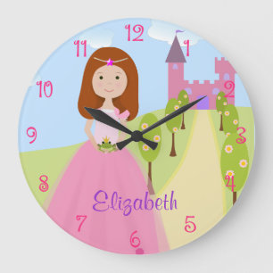 Reloj Redondo Grande Princesa dulce Personalized del Redhead