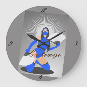 Reloj Redondo Grande Princesa guerrera enmascarada Thunder_Cove