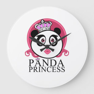 Reloj Redondo Grande Princesa Panda Panda Reina Corona Lindo