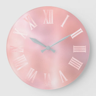 Reloj Redondo Grande Princesa romana gris de los números del polvo