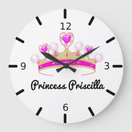 Reloj Redondo Grande Princesa Tiara personalizada