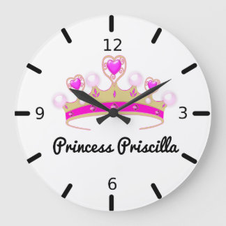 Reloj Redondo Grande Princesa Tiara personalizada