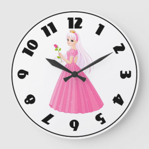 Reloj Redondo Grande Princesa With A Rose Clock