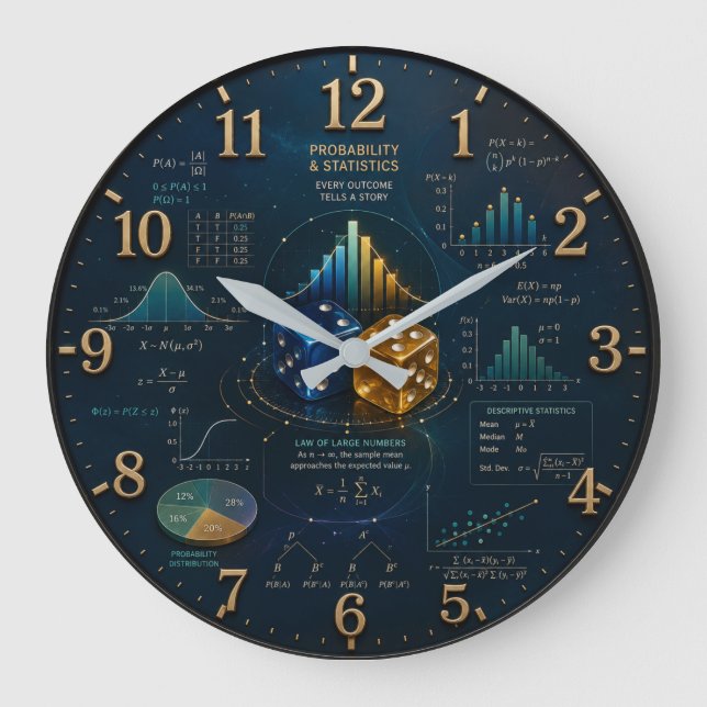Reloj Redondo Grande Probability & Statistics  Mathematics  (Anverso)
