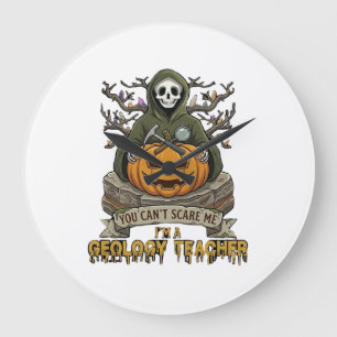 Reloj Redondo Grande Profesor de Geología No Puedes Asustarme Halloween