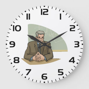 Reloj Redondo Grande Profesor Erudito Hombre Educador Maestro