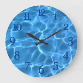 Reloj Redondo Grande Profundos números de salpicaduras azules Aqua Pisc