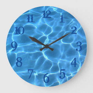 Reloj Redondo Grande Profundos números de salpicaduras azules Aqua Pisc