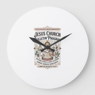 Reloj Redondo Grande Programa de Boletín de la Iglesia de Jesús Boletín