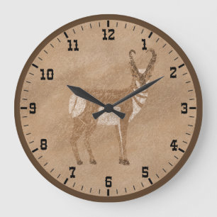 Reloj Redondo Grande Pronghorn Antelope del Viejo Oeste en el Suroeste