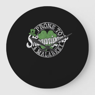 Reloj Redondo Grande Propenso A Shenanigans & Malarkey Shamrock St Patr