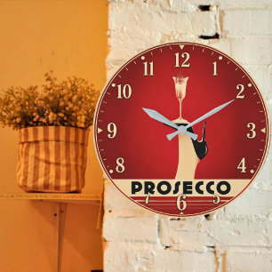 Reloj Redondo Grande Prosecco Champagne Lover Kitchen Elegant Wine