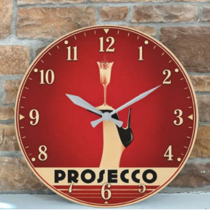 Reloj Redondo Grande Prosecco Champagne Lover Kitchen Elegant Wine