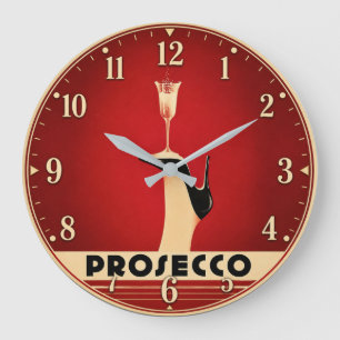 Reloj Redondo Grande Prosecco Champagne Lover Kitchen Elegant Wine