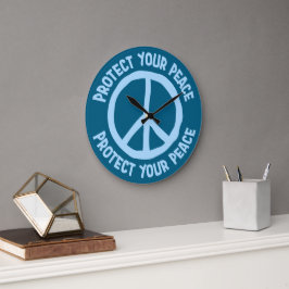 Reloj Redondo Grande Protect Your Peace Mental Health Wellness Mindful