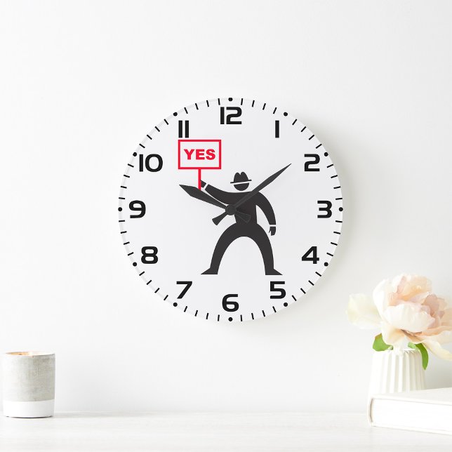 Reloj Redondo Grande Protesta de la figura de negrita Sí Rótulo Minimal (Subido por el creador)