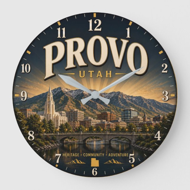 Reloj Redondo Grande Provo Utah  (Anverso)