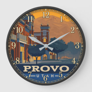 Reloj Redondo Grande Provo Utah Historic College Town Travel Poster
