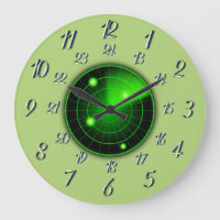 Proximidad del radar de oliva con reloj grande en 