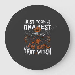 Reloj Redondo Grande Prueba De Adn Bruja Halloween Calabaza Telaraña