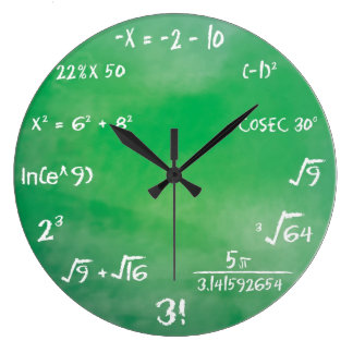 Reloj Redondo Grande Prueba de ecuación matemática para geeks