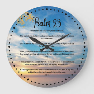Reloj Redondo Grande Psalm 23 Prayer large clock