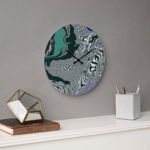 Reloj Redondo Grande Psicodelic Marble Swirl