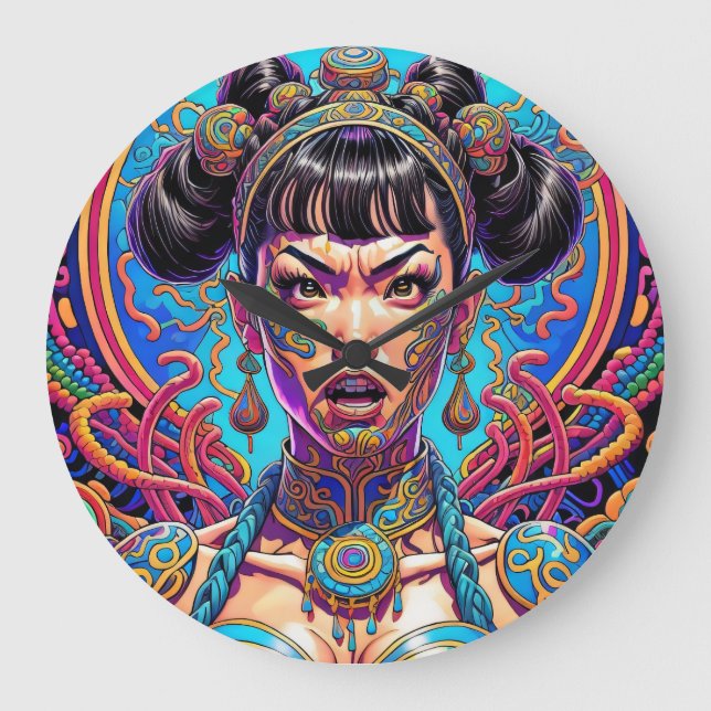 Reloj Redondo Grande ¡Psicodélico, di qué! Arte (Anverso)