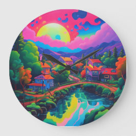 Reloj Redondo Grande Psicodelismo japonés