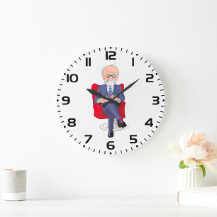 Reloj Redondo Grande Psicólogo con bloc de notas sentado